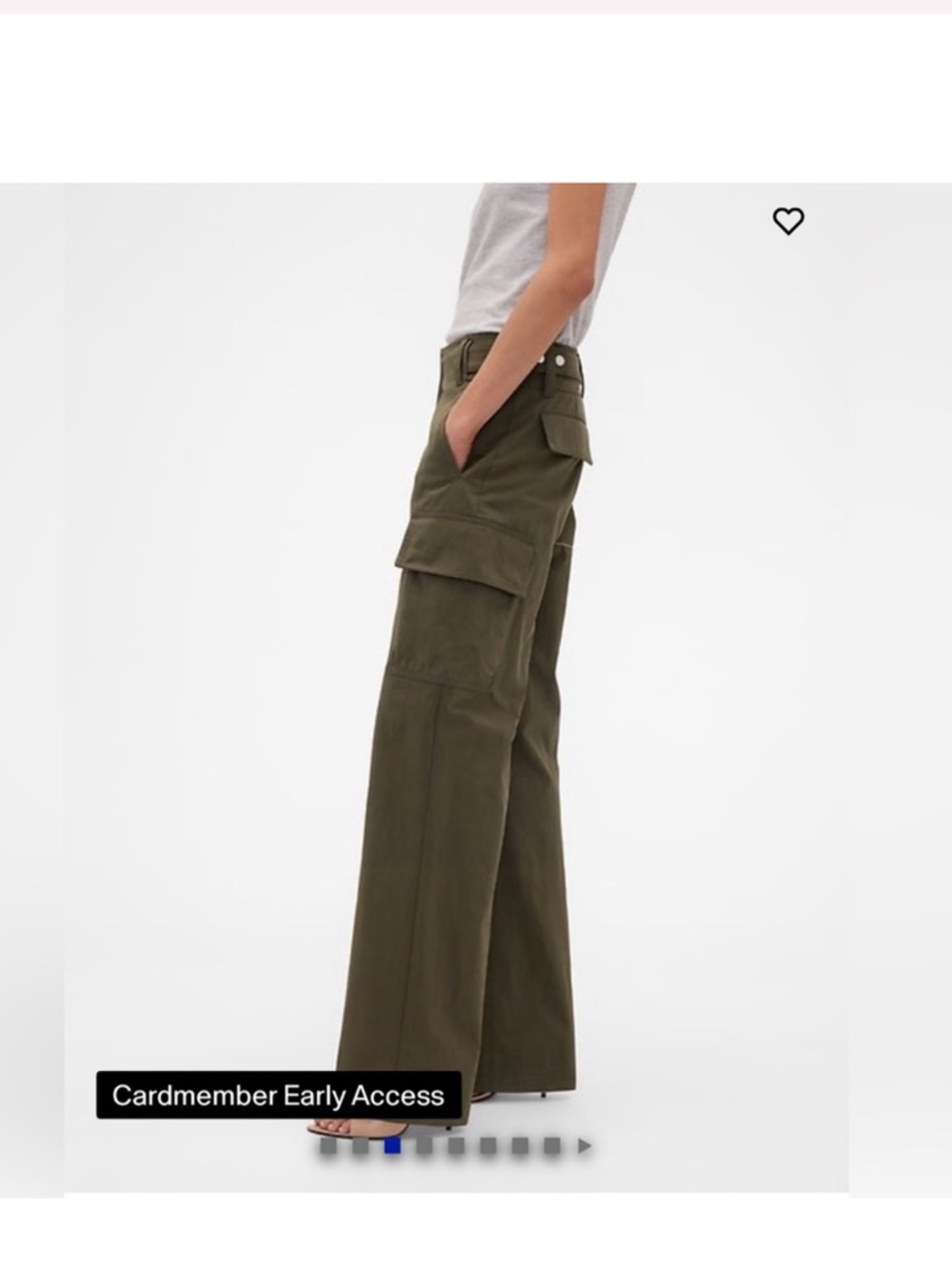 Gap x Victoria Beckham High-Rise Cargo Pants in Olive, size 4 - Picture 2 of 7